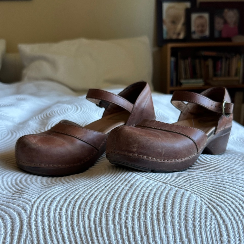 Dansko Brown Leather Mules